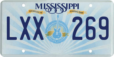 MS license plate LXX269