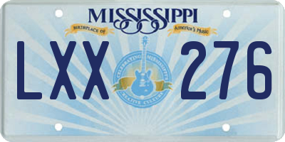 MS license plate LXX276