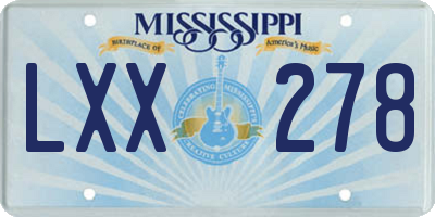 MS license plate LXX278