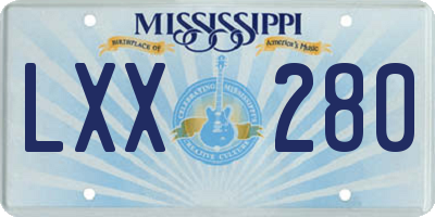 MS license plate LXX280