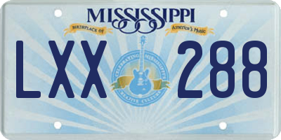 MS license plate LXX288