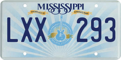 MS license plate LXX293