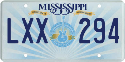 MS license plate LXX294