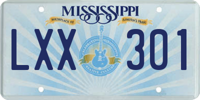 MS license plate LXX301