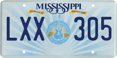 MS license plate LXX305