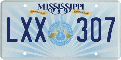 MS license plate LXX307