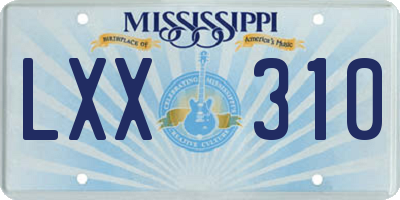 MS license plate LXX310
