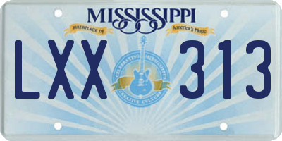 MS license plate LXX313