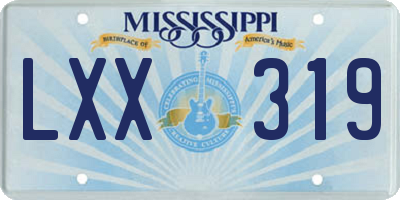 MS license plate LXX319