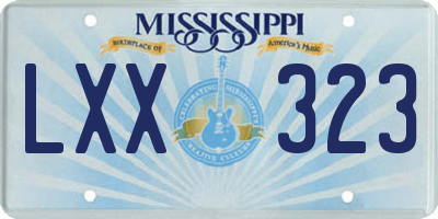MS license plate LXX323