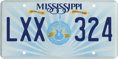 MS license plate LXX324
