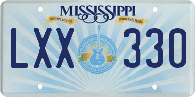 MS license plate LXX330