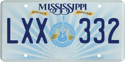 MS license plate LXX332
