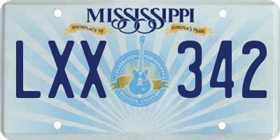 MS license plate LXX342