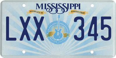 MS license plate LXX345