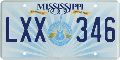 MS license plate LXX346