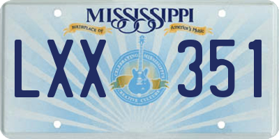 MS license plate LXX351