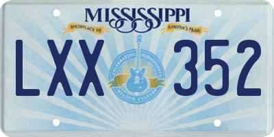MS license plate LXX352