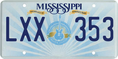 MS license plate LXX353
