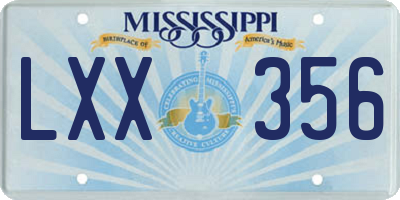 MS license plate LXX356