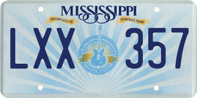 MS license plate LXX357