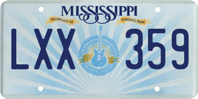 MS license plate LXX359