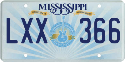 MS license plate LXX366