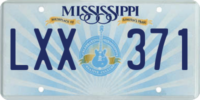 MS license plate LXX371