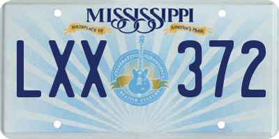 MS license plate LXX372