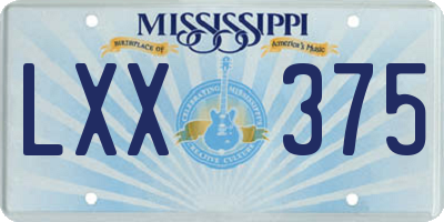 MS license plate LXX375