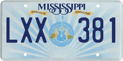 MS license plate LXX381