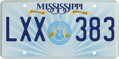 MS license plate LXX383