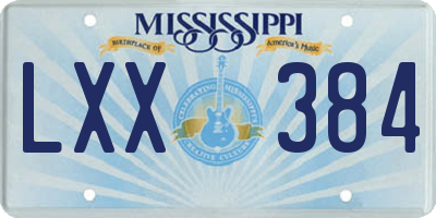 MS license plate LXX384