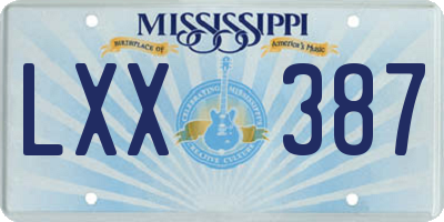 MS license plate LXX387