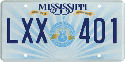 MS license plate LXX401