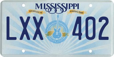 MS license plate LXX402