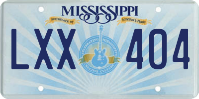 MS license plate LXX404