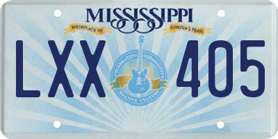 MS license plate LXX405