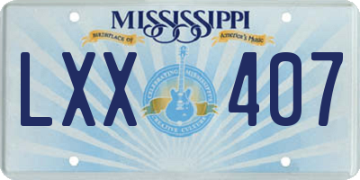 MS license plate LXX407