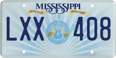 MS license plate LXX408