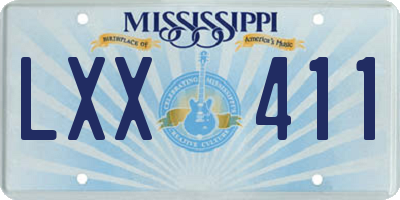 MS license plate LXX411