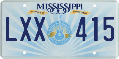 MS license plate LXX415