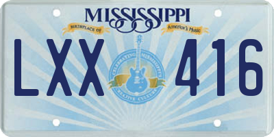 MS license plate LXX416