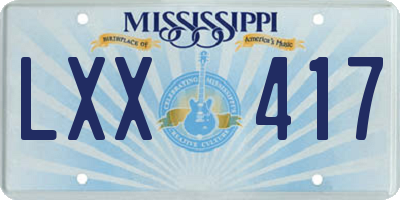 MS license plate LXX417