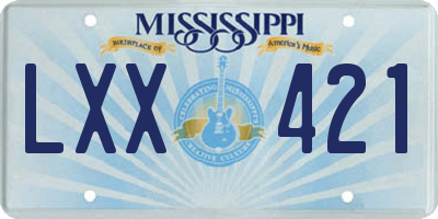 MS license plate LXX421