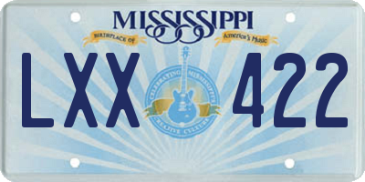 MS license plate LXX422