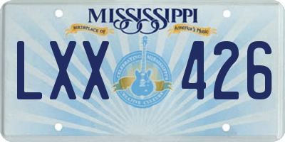 MS license plate LXX426