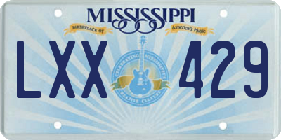MS license plate LXX429