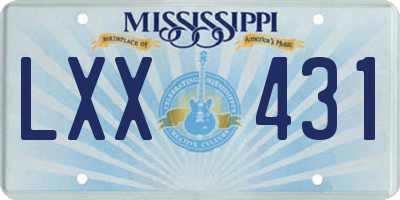 MS license plate LXX431