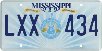 MS license plate LXX434